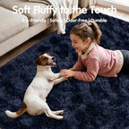 Navy Blue Rug for Living Room, 8x10 Large Fluffy Rugs for Bedroom, Soft Carpet - Image 3