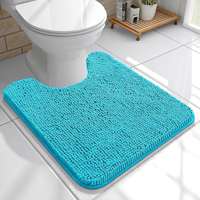 OLANLY Toilet Rugs U-Shaped 20x20, Extra Soft Absorbent Chenille Contour by OLANLY