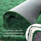 Dark Green Rugs for Bedroom, 4x6 Fluffy Area Rugs for Living Room, Small Fuzzy - Image 3