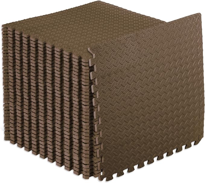ProsourceFit Exercise Puzzle Mat 1/2-inch, EVA Interlocking Foam Floor Tiles by ProsourceFit