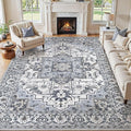 10x12 Area Rugs Living Room: Washable Vintage Rug Large Non-Slip Stain by JessibouAreaRug