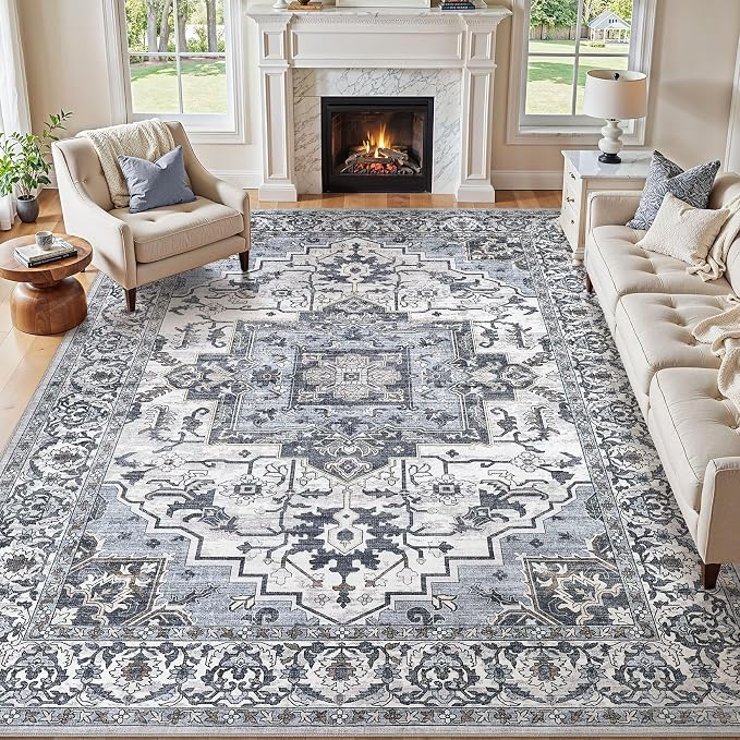 10x14 Area Rugs Living Room: Washable Vintage Rug Large Non-Slip Stain by JessibouAreaRug