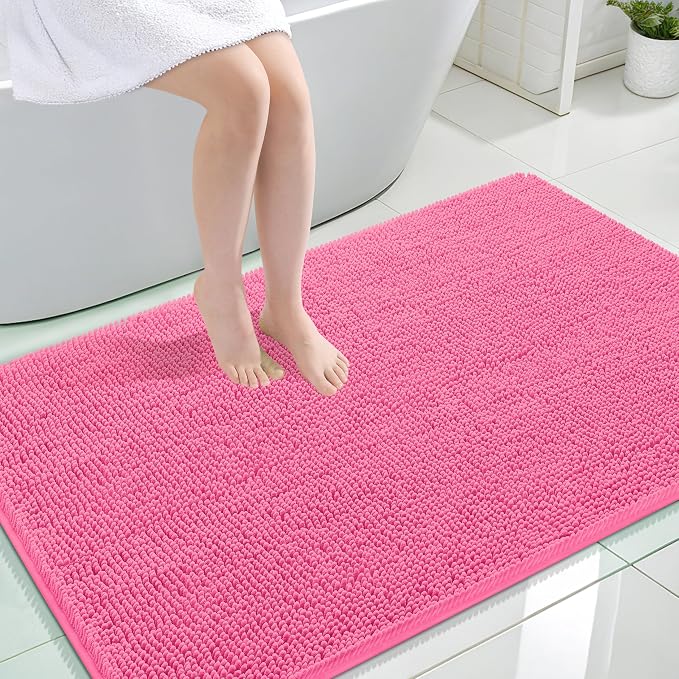 OLANLY Large Bathroom Rugs 47x32, Extra Soft Absorbent Chenille Bath Rugs by OLANLY