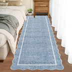 GarveeHome Scalloped Washable Runner Rug 2x6 Non Slip Kitchen Rugs Modern Blue - Image 3