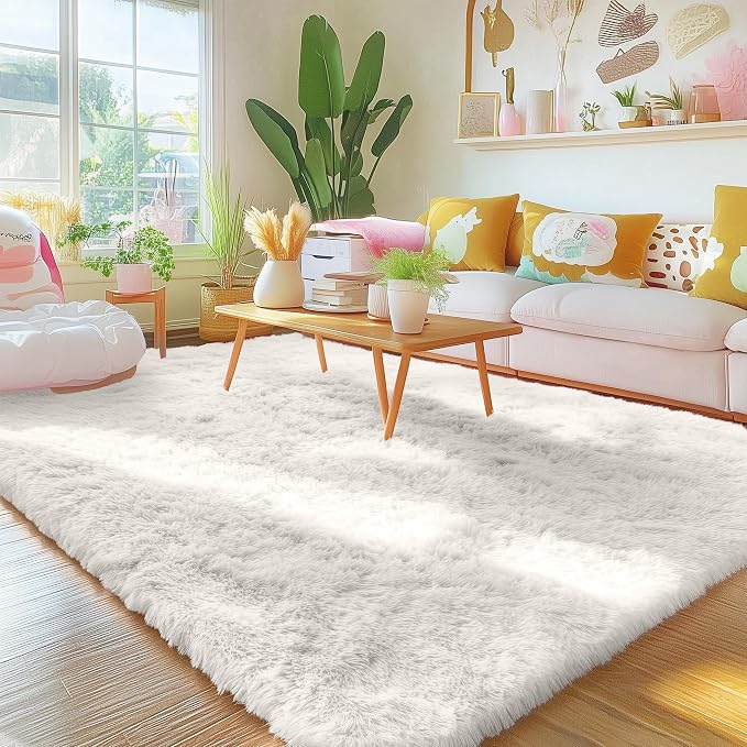OLANLY 4x7 Area Rugs for Living Room Bedroom, Machine Washable Soft Fluffy - Image 5