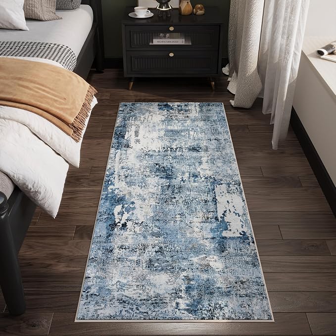 Rugcomf Runner Rug 2'6''x8' Hallway Washable Boho Soft Area Rug Abstract - Image 3
