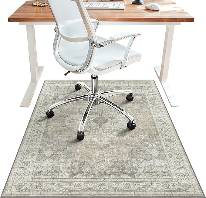 48"x60" Office Chair Mat for Hardwood Tile Floor, Under Desk Carpet Protector by BESBLEE