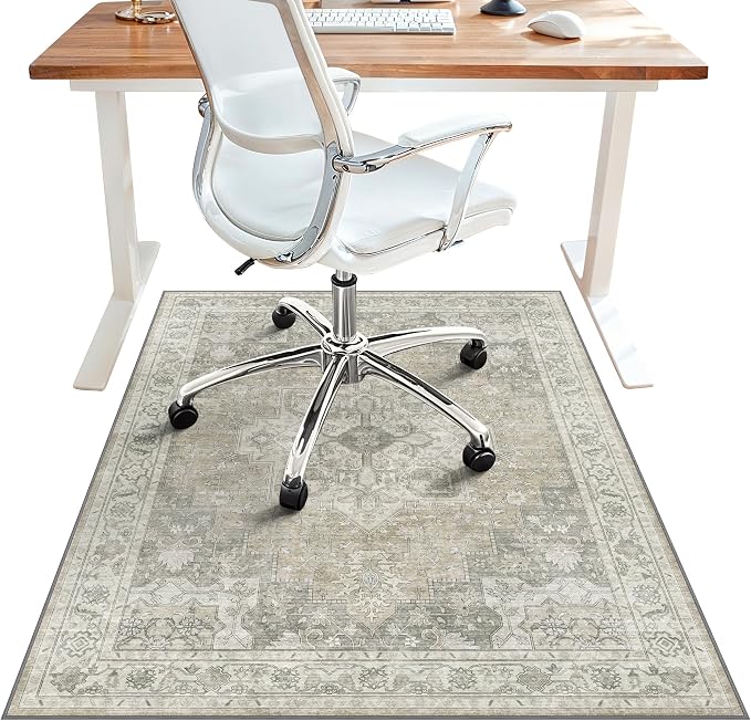 36"x48" Office Chair Mat for Hardwood Tile Floor, Under Desk Carpet Protector by BESBLEE