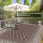 Pauwer 9'x12' Reversible Outdoor Rug, Waterproof Plastic Straw Area Rug - Image 6
