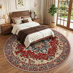 RELEANY Area Rugs Round 10ft Washable Non-Slip, Floral Vintage Distress - Image 2