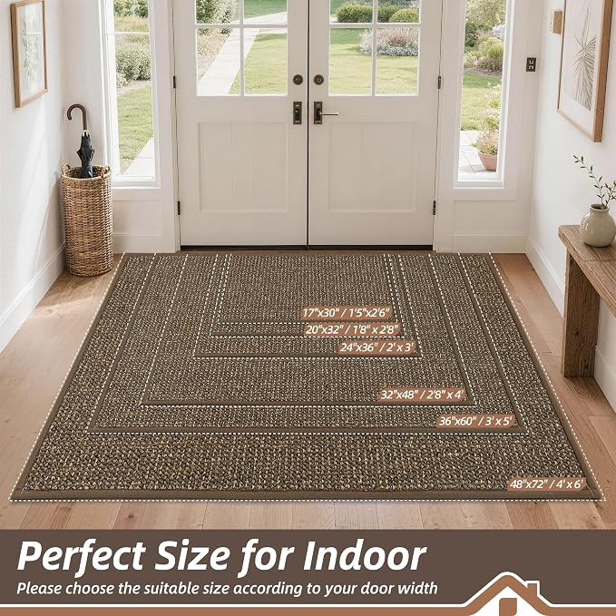 BEQHAUSE Dirt Trapper Door Mat 32" x 48", Non-Slip Washable Doormats Entrance - Image 2