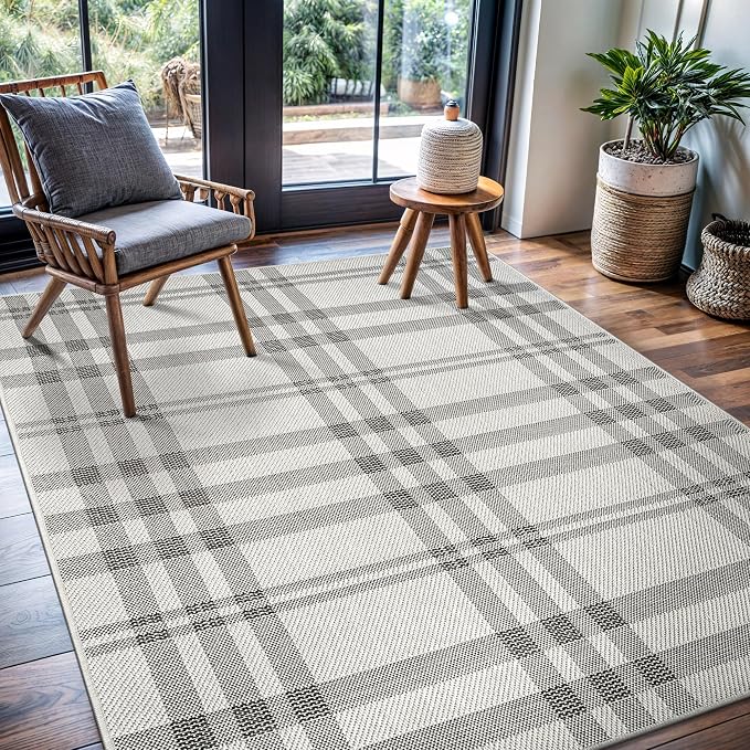CAMILSON Easy Jute Rug 6x9, Indoor Outdoor Off-White Color Fiber Area Rugs - Image 6