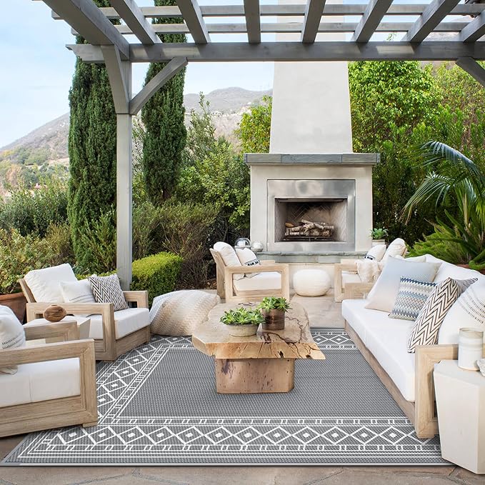 GENIMO Outdoor Rug Waterproof for Patio Decor, Camping Mats for Outdoor Decor - Image 2