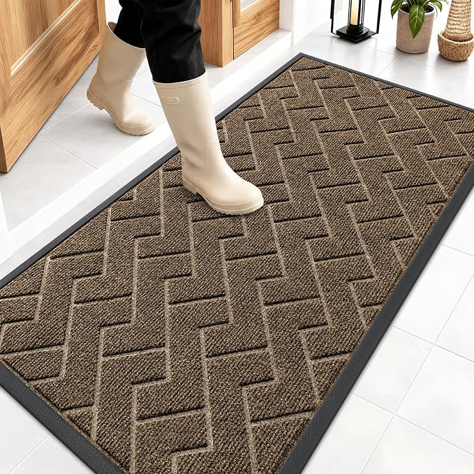 OLANLY Front Door Mat Indoor Outdoor Entrance, Waterproof All-Season, by OLANLY