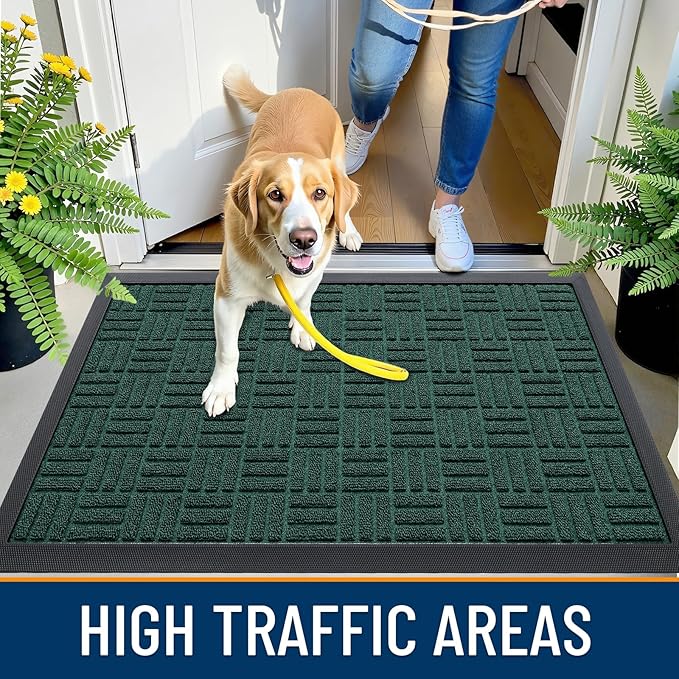 OLANLY Front Door Mat Outside Entrance 35x23, Heavy Duty Sturdy Natural Rubber - Image 5