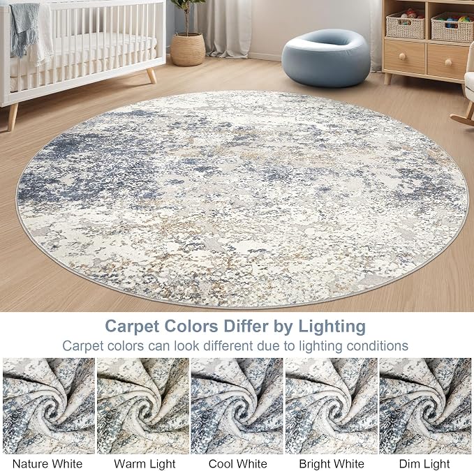 8ft Round Area Rug Living Room Rugs - Image 8