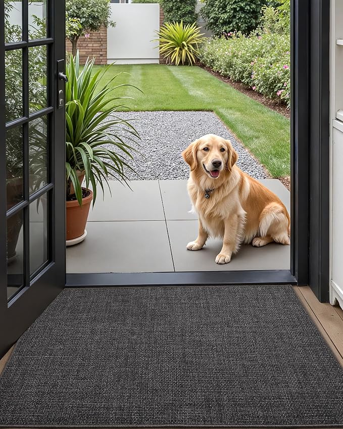 Color&Geometry Ultra Thin Indoor Door Mat 24"x36", Non Slip Rubber Backed Dirt - Image 8