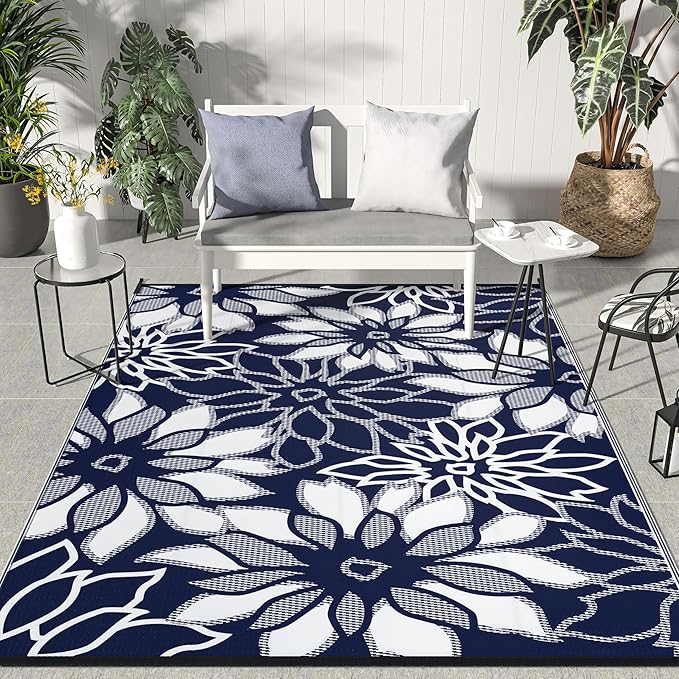 GENIMO Outdoor Rug Waterproof for Patio Decor, Large Area Rugs Mats for RV by GENIMO