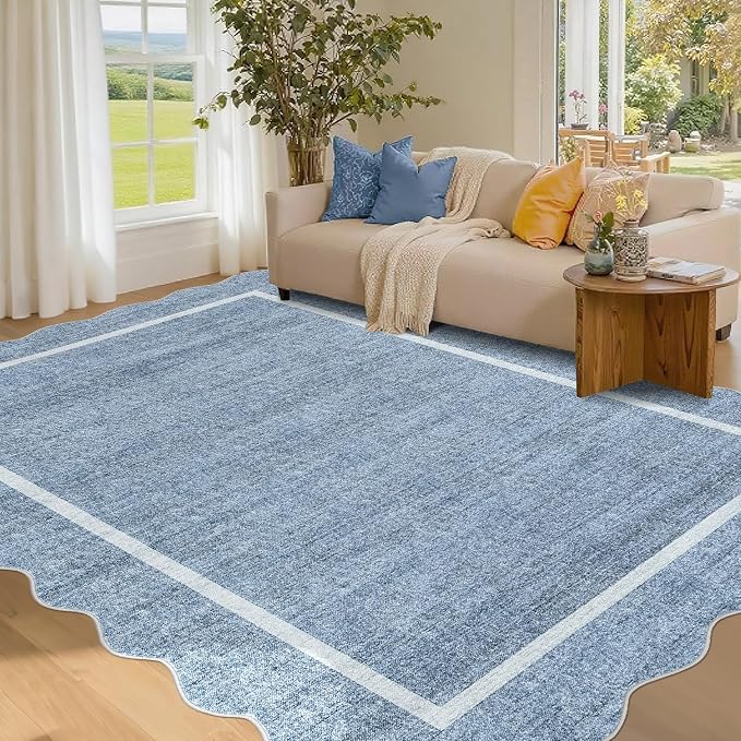 GarveeHome Scalloped 3x5 Washable Rug by GarveeHome