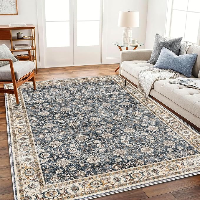 CHAMPLANT Area Rug 5'x7' Washable Rug Vintage Traditional Floor Cover Thin by CHAMPLANT