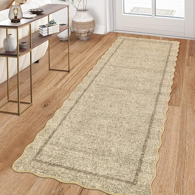 GarveeHome Scalloped Washable Runner Rug 2x6 Runner Modern Kitchen Runner Rug by GarveeHome