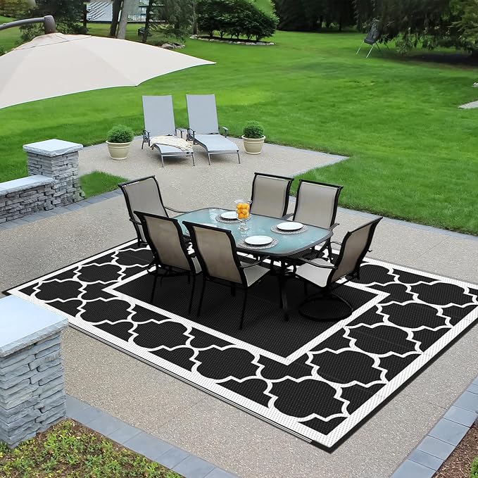 GENIMO 9 ' x 12 ' Outdoor Rug for Patio Clearance, Waterproof Indoor Outdoor - Image 6