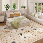 DUKINO 8x10 Area Rug, Non Slip Washable Animal Dog Rug - Image 9