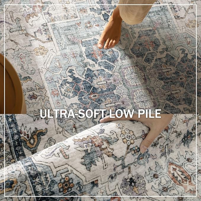 Machine Washable Kitchen Runner Rugs: 2'6"x8' Hallway Runner Rug Non Slip Low - Image 5