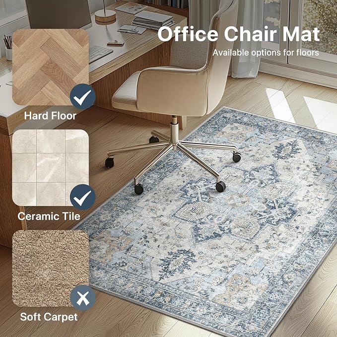 36"x48" Office Chair Mat for Hardwood Tile Floor, Under Desk Carpet Protector - Image 3