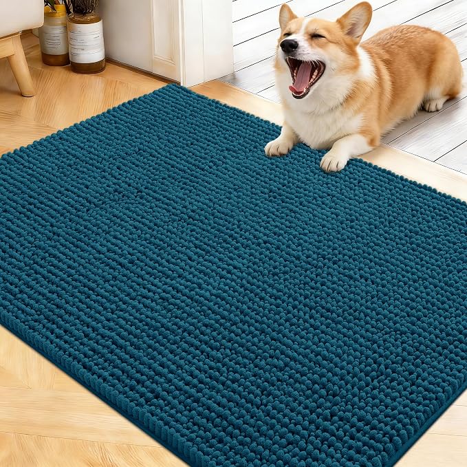 OLANLY Dog Door Mat for Muddy Paws 40x32, Ultra Absorbent Chenille Mud Doormat by OLANLY