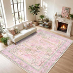 8x10 Washable Rug for Living Room Purple Animal Print Large Bedroom Rugs Non by Garvee