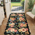 DUKINO 3x5 Area Rug, Floral Non-Slip Indoor Washable Rug by DUKINO