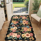 DUKINO 3x5 Area Rug, Floral Non-Slip Indoor Washable Rug by DUKINO