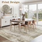 Washable Rug 6x9 Area Rugs for Living Room: Neutral Soft Rug Abstract Non Slip - Image 2