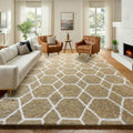 ONASAR Living Room Area Rug 6x9, Large Beige and White Geometric Floor Rugs by ONASAR