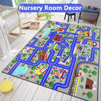 Capslpad Kids Rug Educational Play Rug 6.6' x 5' Traffic Road Kids Play Car Mat - Image 6