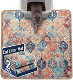 Hompet Cat Litter Mat 2 Pack, 36x36 Large Machine Washable Trapping Mats by Hompet