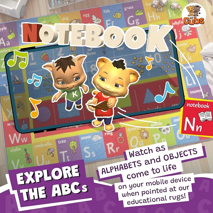 KC Cubs: Educational Rug: ABC Alphabet, Numbers & Shapes - Image 7