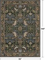 7x10 Green Washable Kitchen Table Rug - Image 2