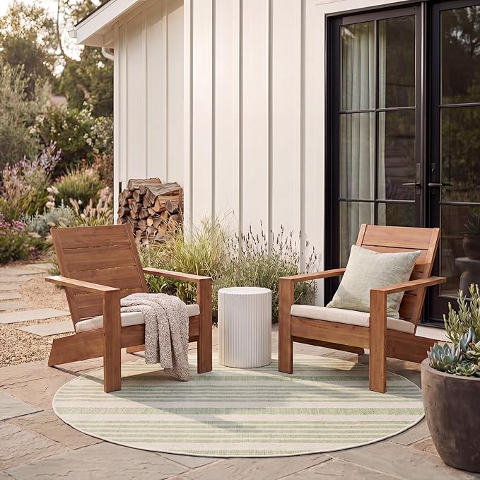 SAFAVIEH Courtyard Collection 4' Round Beige/Sweet Pea CY6062 Stripe Indoor/ by Unknown