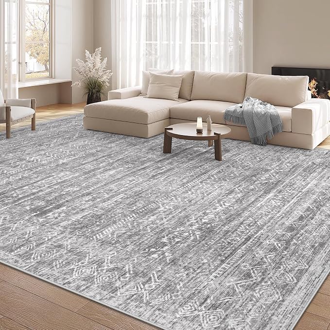 Washable Rug 9x12 Area Rugs: Modern Geometric Rugs - Image 7