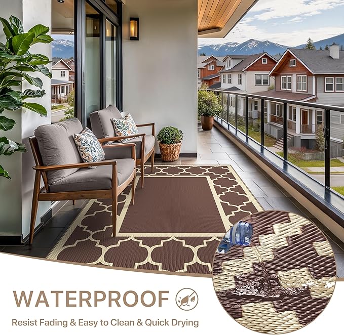 GENIMO 5' x 8' Outdoor Rug Waterproof - Image 5