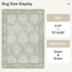 Soalmost 6x9 Area Rug for Living Room Washable 6x9 Rug Non-Slip Modern Rugs for - Image 5