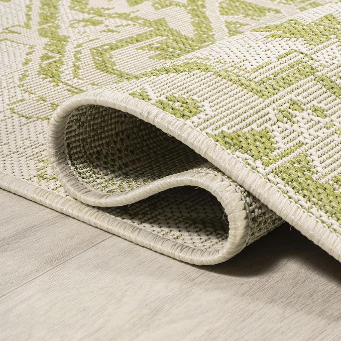 JONATHAN Y Boho Medallion Indoor Outdoor Area Rug 8X10 Cream/Green, Estrella - Image 6