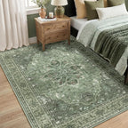 RELEANY Area Rugs 5'x7' Washable Non-Slip, Floral Vintage Distress Medallion - Image 3