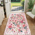 DUKINO 3x4 Area Rug, Lightweight Non Slip Washable Floral Rug, Indoor Low Pile - Image 3