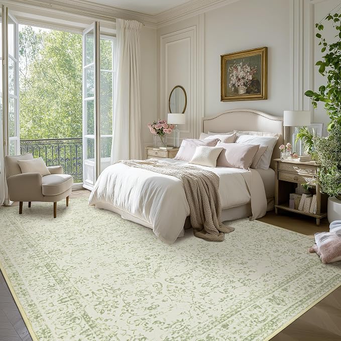 Light Green Nursery Rug Boy Girl 6x9 Area Rugs Washable Non Slip Low Pile Soft - Image 9