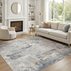 UERMEI Square Area Rugs : Washable 6x6 Neutral Modern Abstract Carpet - Image 2