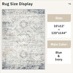 Soalmost Area Rug 10x12 Vintage Washable Living Room Large Carpet Non Slip - Image 5