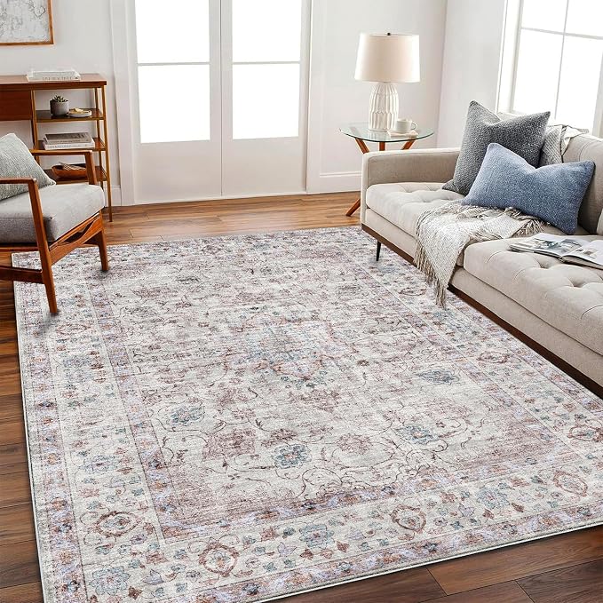 CHAMPLANT Washable Area Rug 4'x6' Traditional Floor Cover Foldable Thin Rugs - Image 2